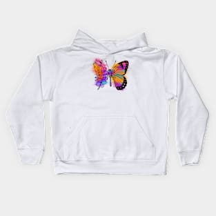 Little butterfly with flowers Kids Hoodie